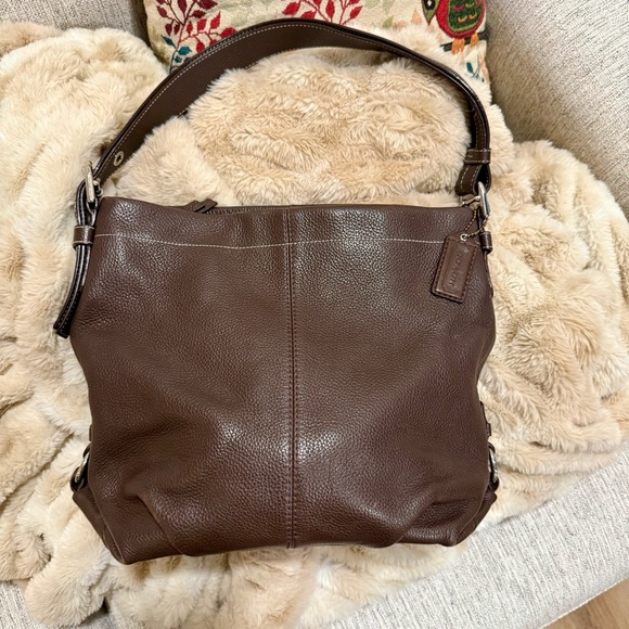 Coach Handbags - Coach Duffle Convertible Brown Pebble Leather/Lavender Lining Crossbody/Shoulder